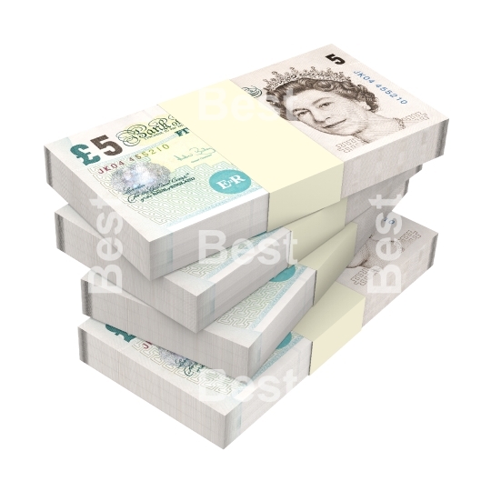 English money isolated on white background