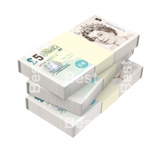 English money isolated on white background