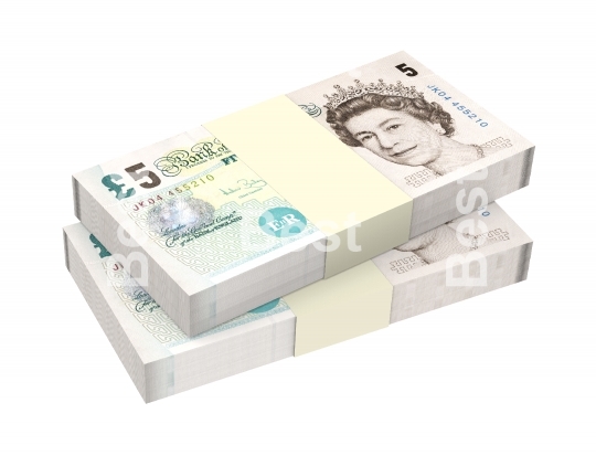 English money isolated on white background