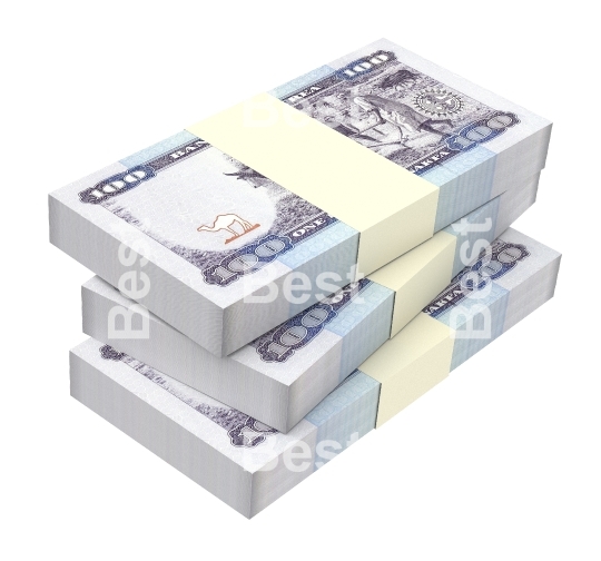 Eritrean nakfa bills isolated on white background