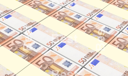 Euro money bills stacks background