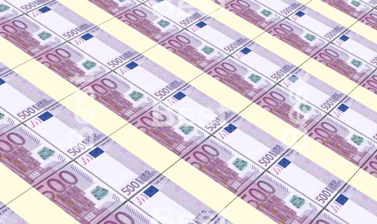 Euro money bills stacks background