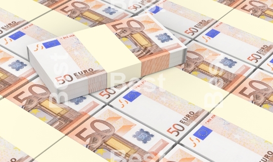 Euro money bills stacks background