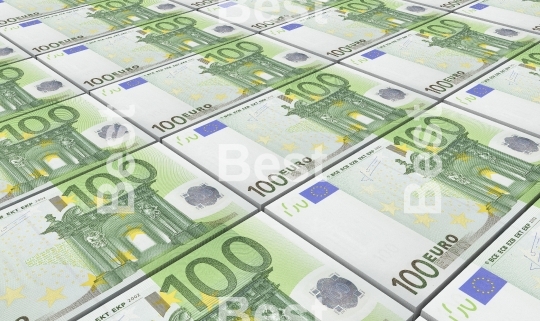 Euro money bills stacks background