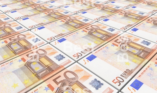 Euro money bills stacks background