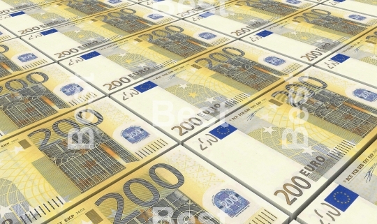 Euro money bills stacks background