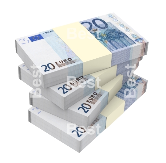 Euro money isolated on white background