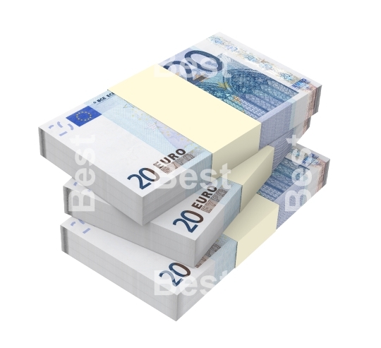 Euro money isolated on white background