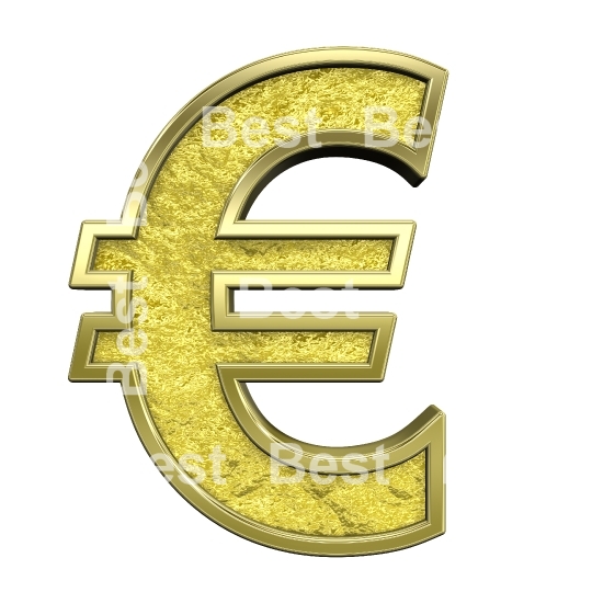 Euro sign from gold cast alphabet set
