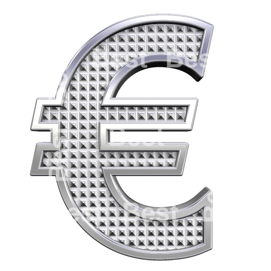 Euro sign from knurled chrome alphabet set