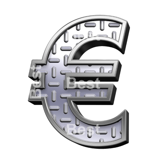 Euro sign from steel tread plate alphabet set - variant.