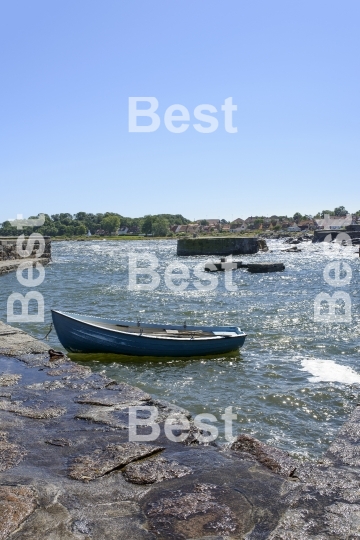 Fishing boat in the harbor. 