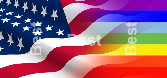 Flag of the United States for LGBT community