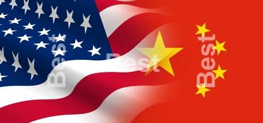 Flag of the United States with China