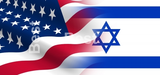Flag of the United States with Israel
