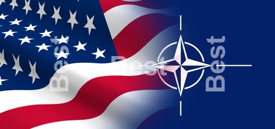 Flag of the United States with NATO