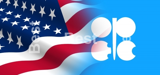 Flag of the United States with OPEC