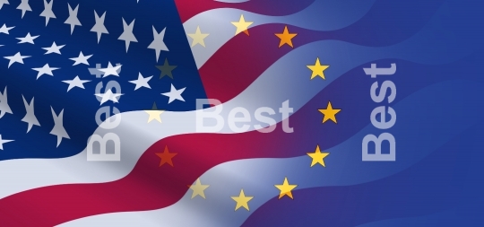 Flag of the United States with the European Union