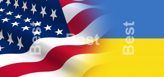 Flag of the United States with Ukraine