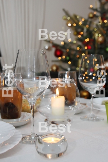 Formal Christmas dinner setting