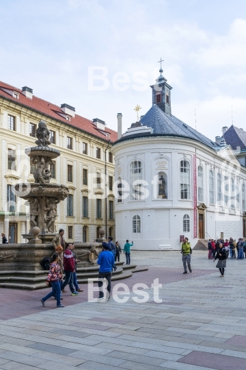 Fountain and Treasury in Prague Castle