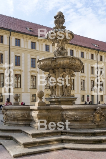 Fountain and Treasury in Prague Castle
