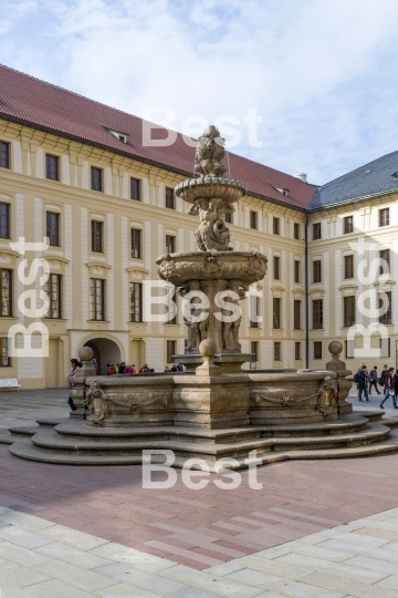 Fountain and Treasury in Prague Castle