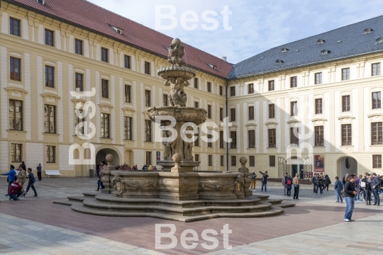 Fountain and Treasury in Prague Castle