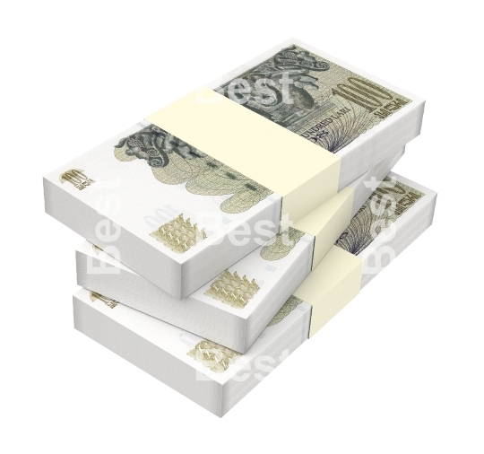 Georgian lari bills isolated on white background