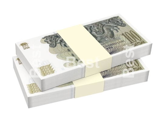Georgian lari bills isolated on white background