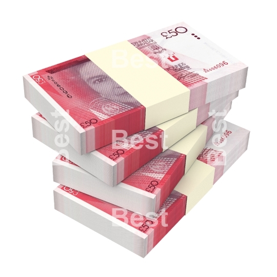 Gibraltar pound bills isolated on white background