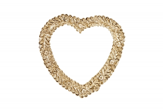 Gold heart picture frame