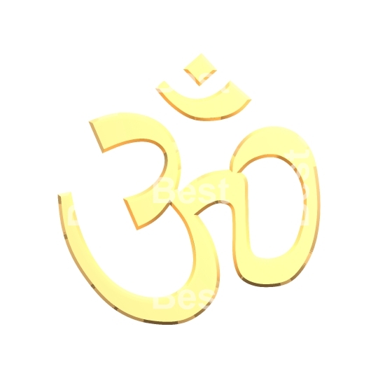 Gold Hinduism symbol. 