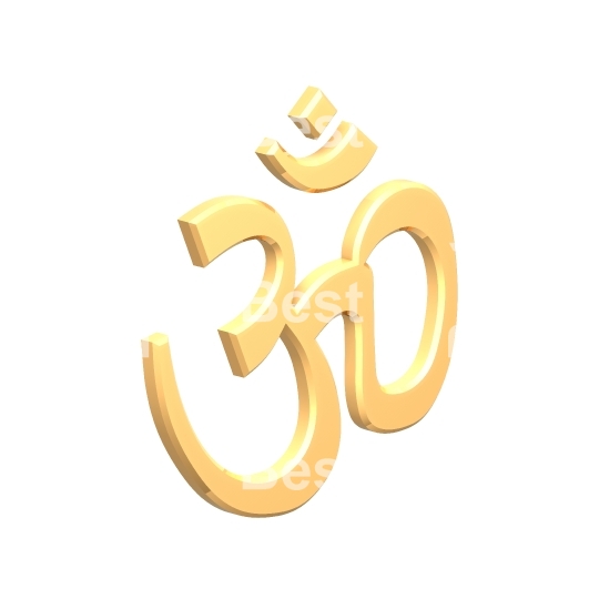 Gold Hinduism symbol. 