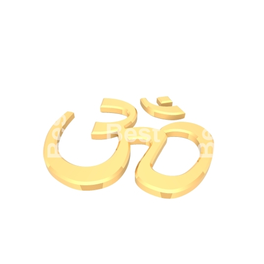 Gold Hinduism symbol. 