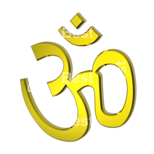 Gold Hinduism symbol. 