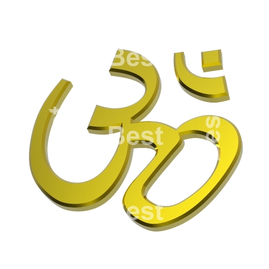 Gold Hinduism symbol. 