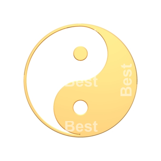 Gold Yin-Yang, symbol of harmony. 