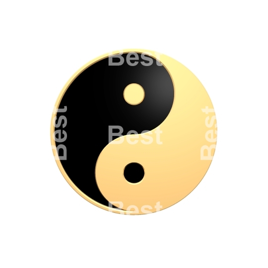 Gold Yin-Yang, symbol of harmony. 