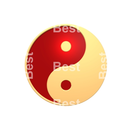 Gold Yin-Yang, symbol of harmony. 