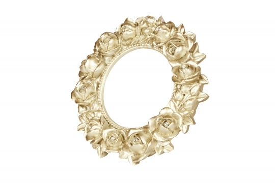 Golden oval picture frame