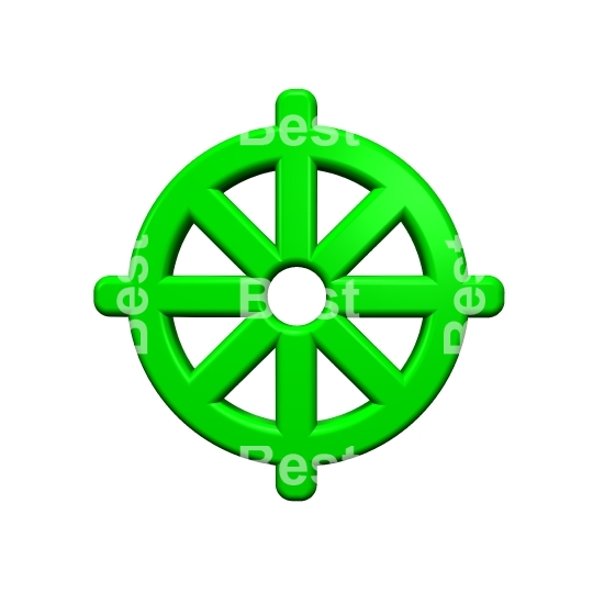 Green Buddhism symbol. 