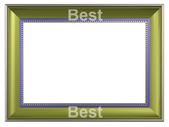 Green picture frame isolated on white background