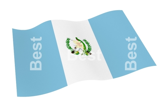 Guatemala flag isolated on white background with clipping path from world flags set