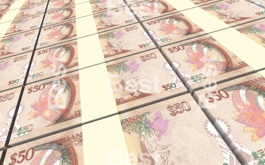 Guyanese dollar dollar bills stacks background