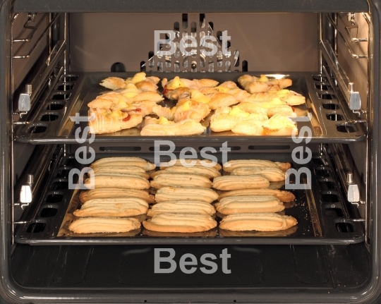 Homemade cookies in oven