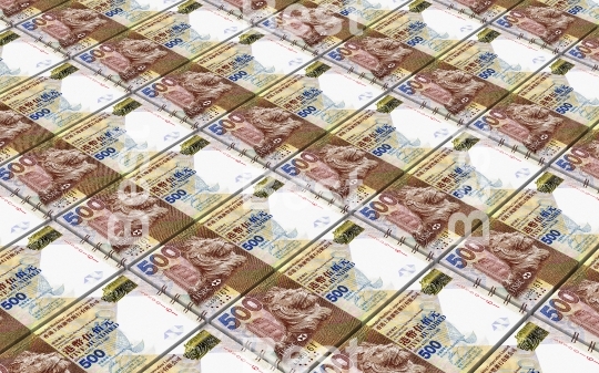 Hong Kong dollar bills stacked background
