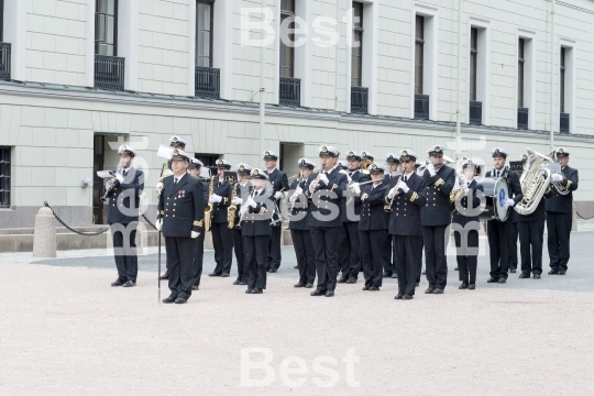 Honor guards in front of the Royal Palace