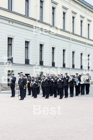 Honor guards in front of the Royal Palace