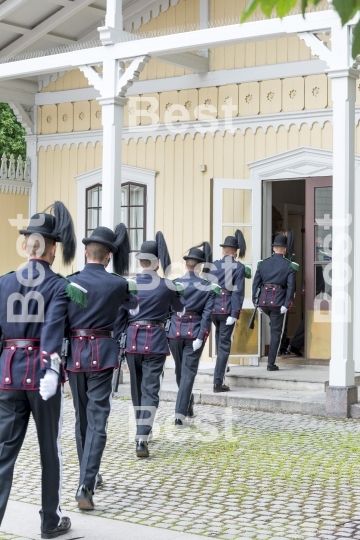 Honor guards in front of the Royal Palace